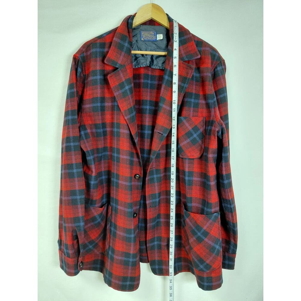 Vintage Pendleton Virgin 100% Wool Flannel Heavy Shirt Jacket Men Size XL - Picture 8 of 10